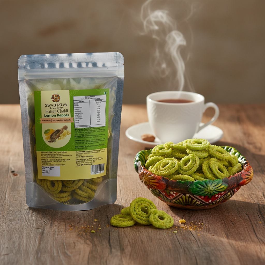 Lemon Pepper Butter Chakli with full packaging
